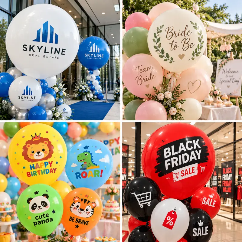 Borong Belon Lateks Logo Tersuai: Memilih Saiz Cetakan