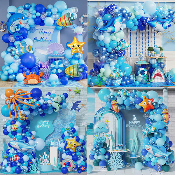 Belon garland dengan belon foil jerung
