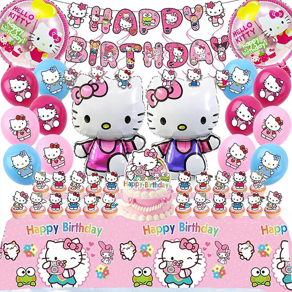 Hello kitty bertemakan belon foil