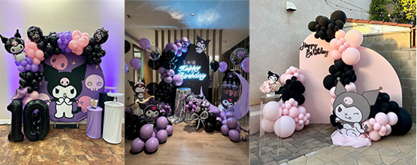 Kuromi balloon garland arch kit
