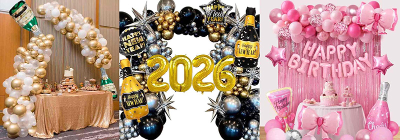 Balloons Garland Kits with Wine Bottle Foil Balloons