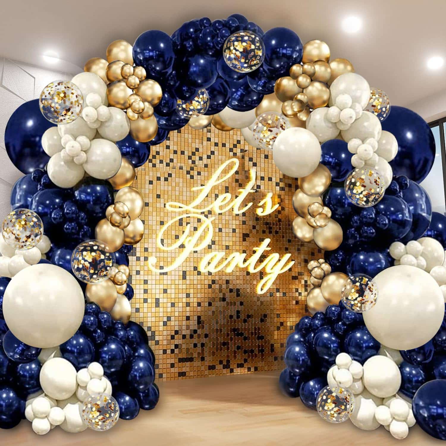 Kit Gerbang Garland Belon Emas Biru Tentera Laut