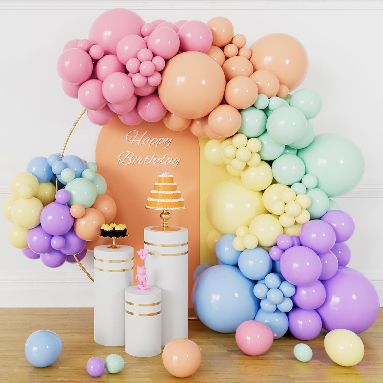 Kit Gerbang Garland Belon Pelangi Pastel